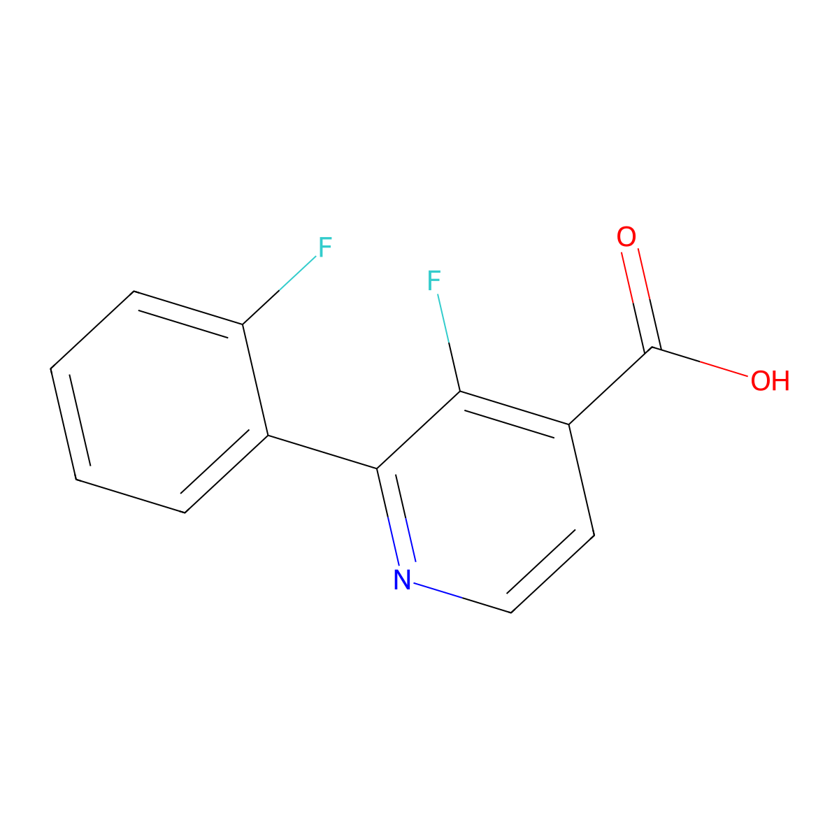 3-Fluoro-2-(2-fluorophenyl)isonicotinic acid molecular structure, CAS 1214381-09-5