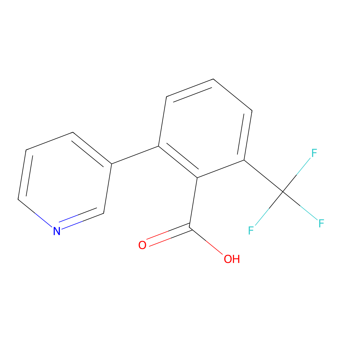2-(Pyridin-3-yl)-6-(trifluoromethyl)benzoic acid molecular structure, CAS 1214381-12-0