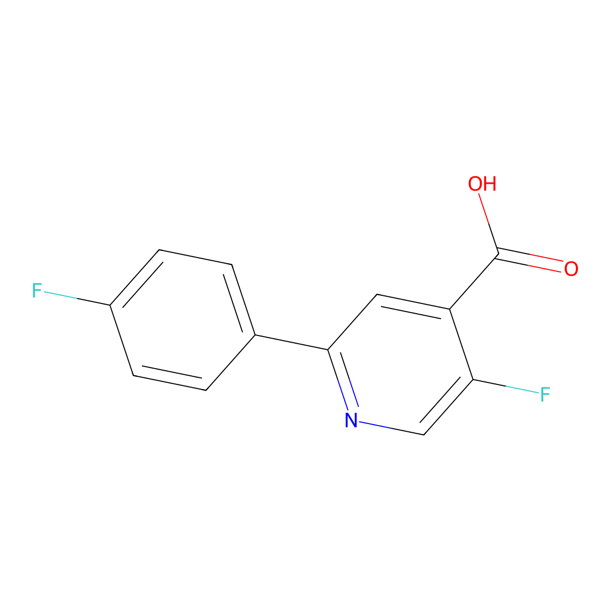 5-Fluoro-2-(4-fluorophenyl)isonicotinic acid molecular structure, CAS 1214381-17-5