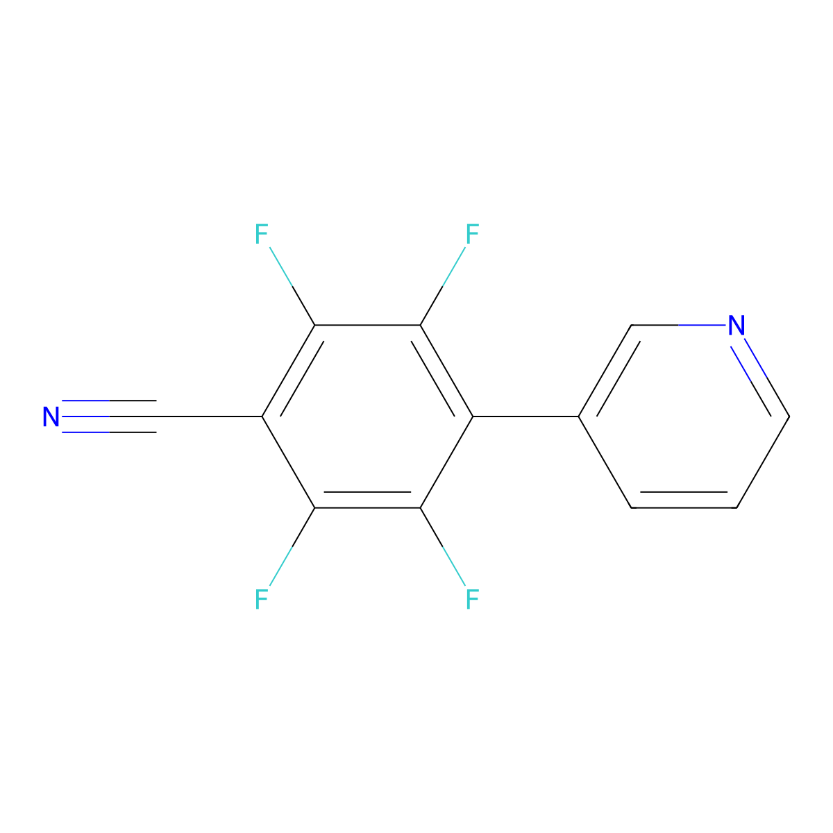 2,3,5,6-Tetrafluoro-4-pyridin-3-ylbenzonitrile molecular structure, CAS 1214381-54-0