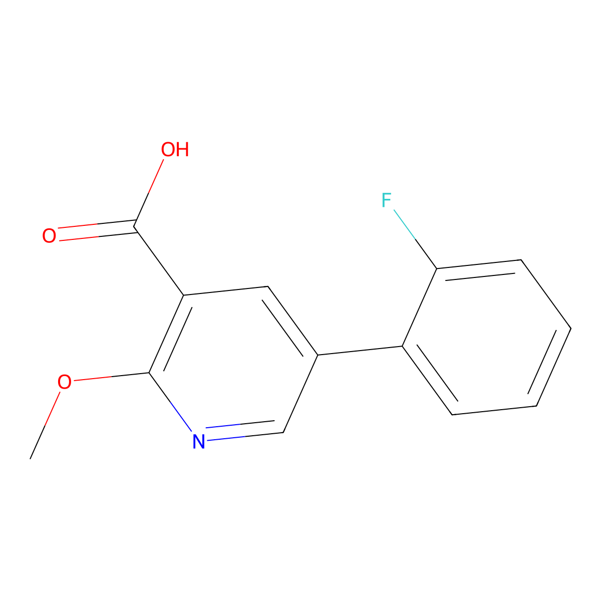 5-(2-Fluorophenyl)-2-methoxynicotinic acid molecular structure, CAS 1214381-65-3