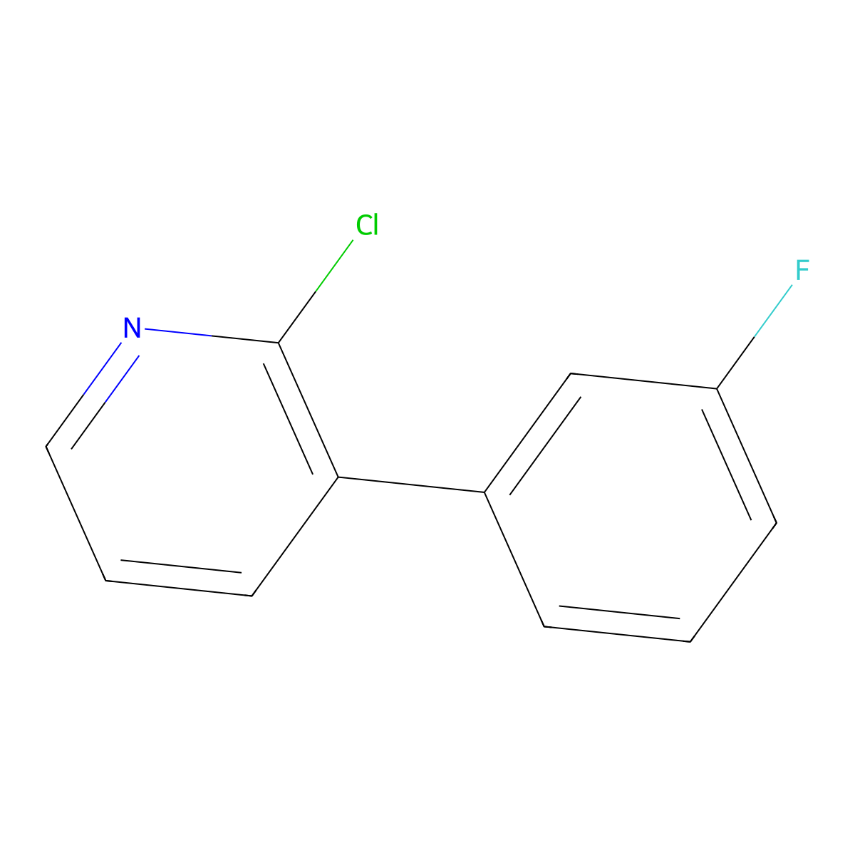 2-Chloro-3-(3-fluorophenyl)pyridine molecular structure, CAS 1214381-69-7