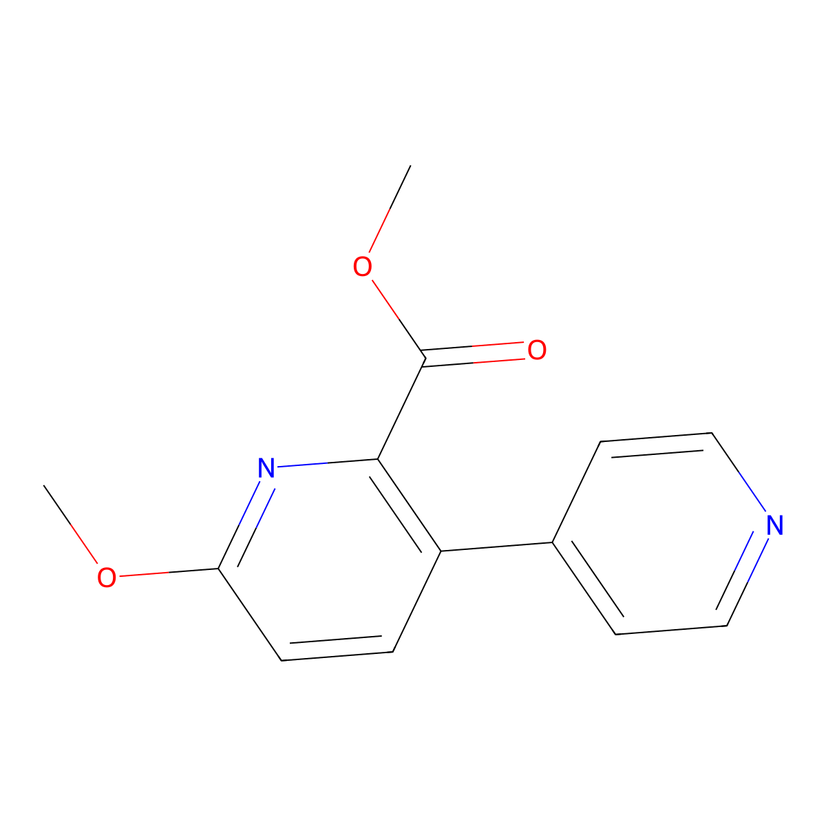 Methyl 6-methoxy-3-pyridin-4-ylpyridine-2-carboxylate molecular structure, CAS 1214381-70-0