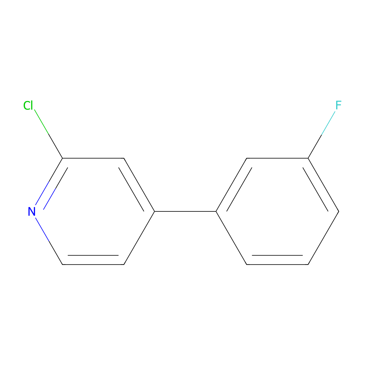 2-Chloro-4-(3-fluorophenyl)pyridine molecular structure, CAS 1214381-76-6