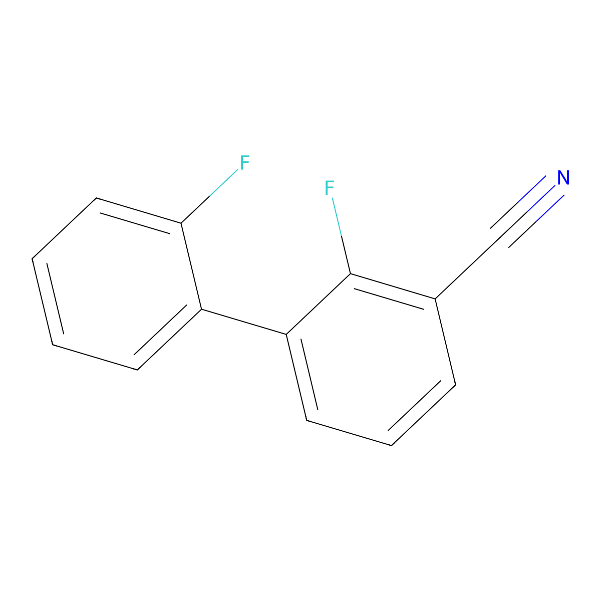 2-Fluoro-3-(2-fluorophenyl)benzonitrile molecular structure, CAS 1214382-06-5