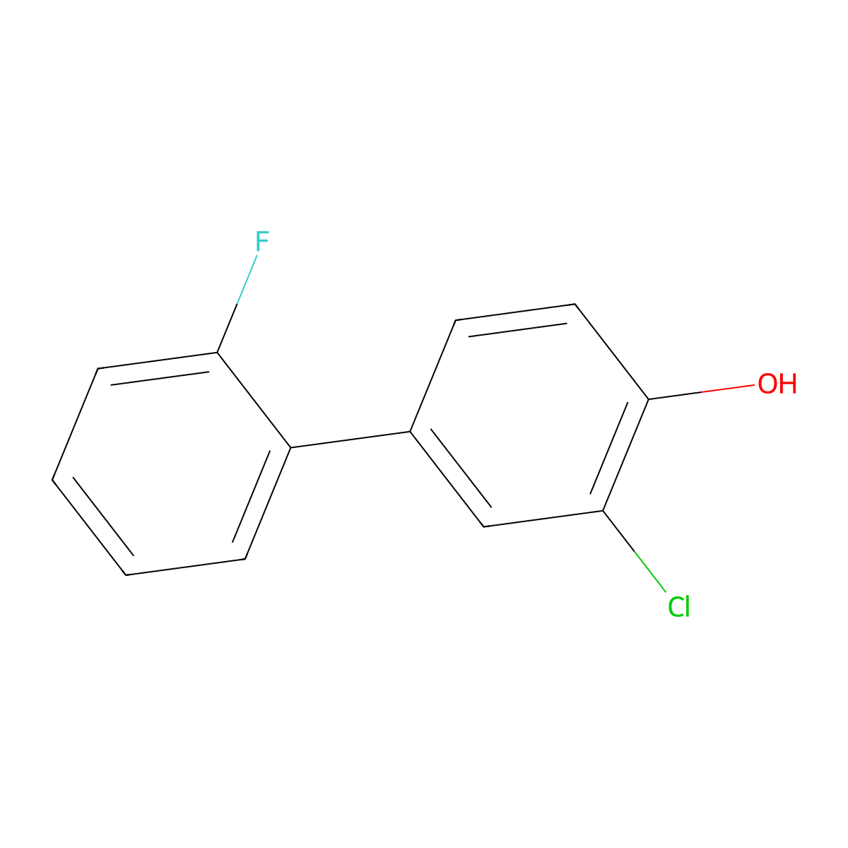 2-Chloro-4-(2-fluorophenyl)phenol molecular structure, CAS 1214382-26-9