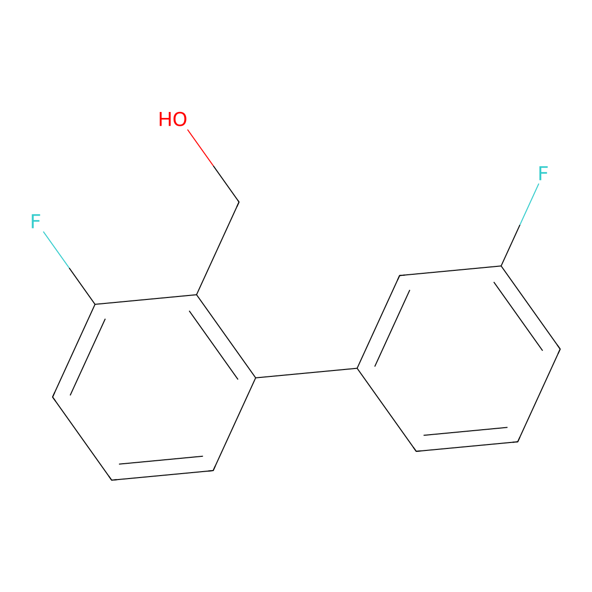 [2-Fluoro-6-(3-fluorophenyl)phenyl]methanol molecular structure, CAS 1214382-50-9