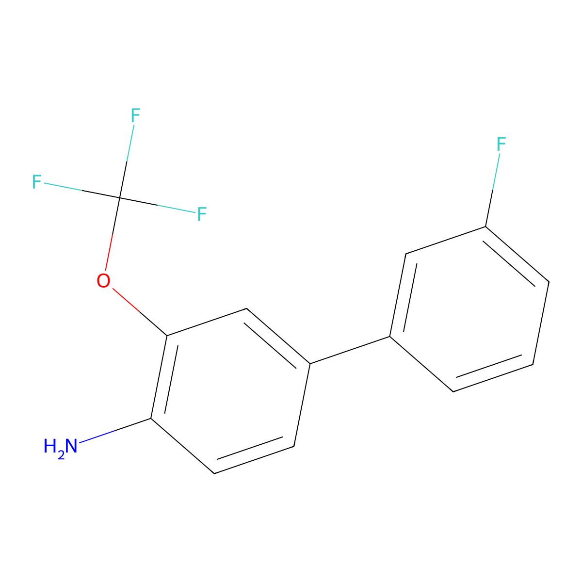 3'-Fluoro-3-(trifluoromethoxy)biphenyl-4-amine molecular structure, CAS 1214382-52-1