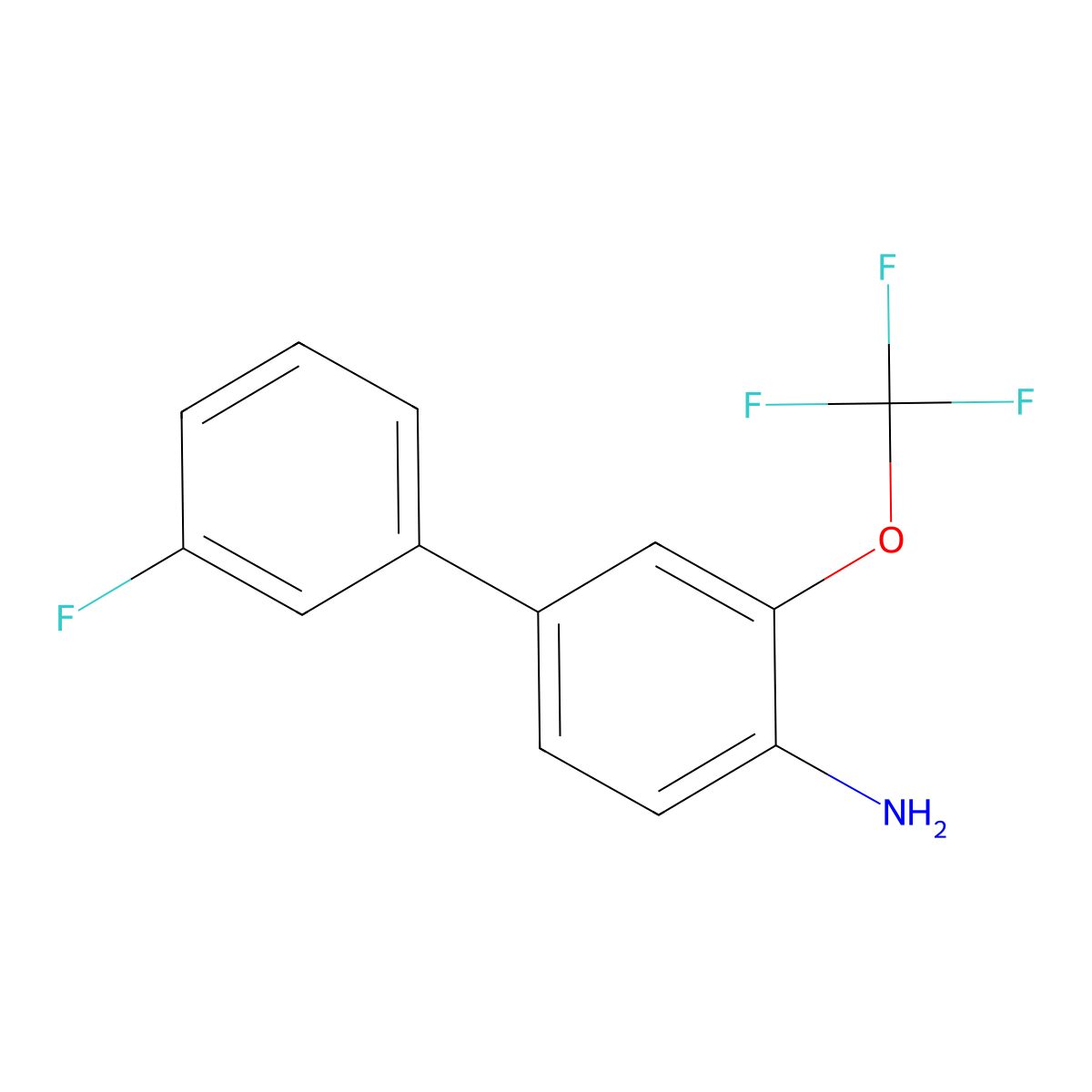 3'-Fluoro-3-(trifluoromethoxy)biphenyl-4-amine molecular structure, CAS 1214382-52-1