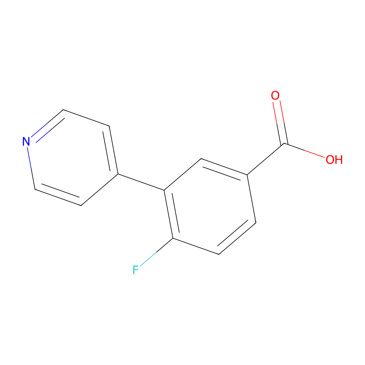4-Fluoro-3-(pyridin-4-yl)benzoic acid molecular structure, CAS 1214382-58-7