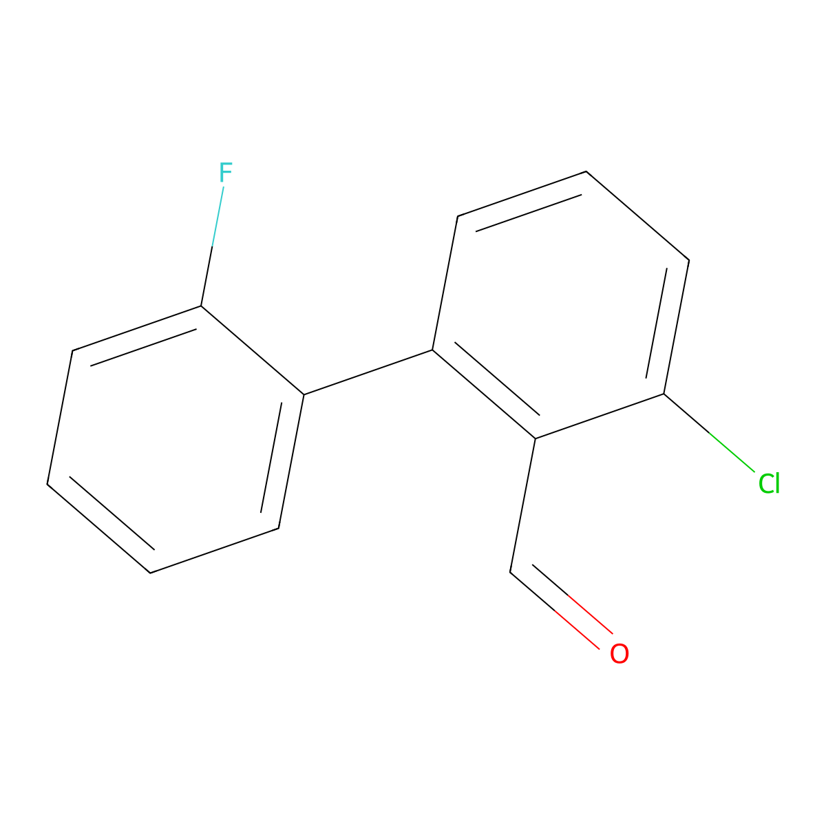 2-Chloro-6-(2-fluorophenyl)benzaldehyde molecular structure, CAS 1214382-59-8