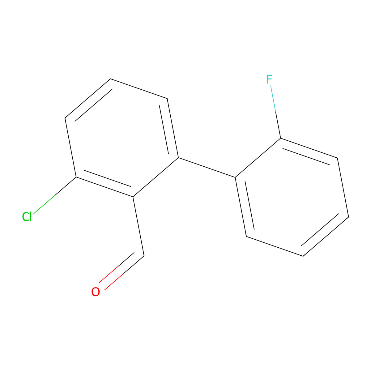 2-Chloro-6-(2-fluorophenyl)benzaldehyde molecular structure, CAS 1214382-59-8
