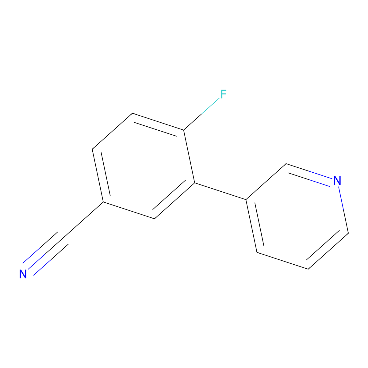 4-Fluoro-3-(pyridin-3-yl)benzonitrile molecular structure, CAS 1214382-64-5