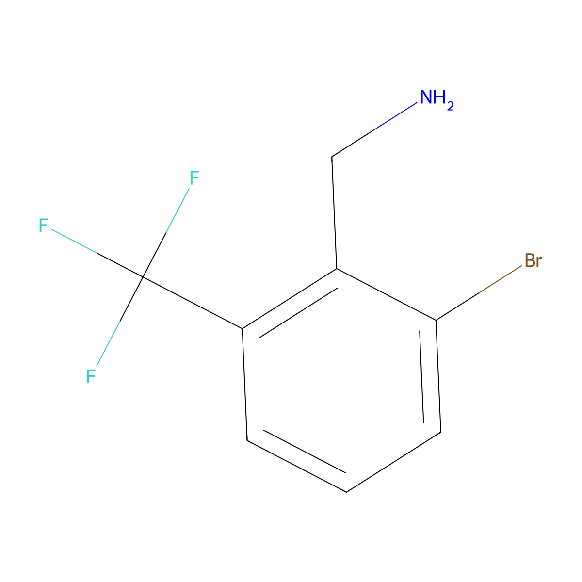 [2-Bromo-6-(trifluoromethyl)phenyl]methanamine molecular structure, CAS 1214382-71-4