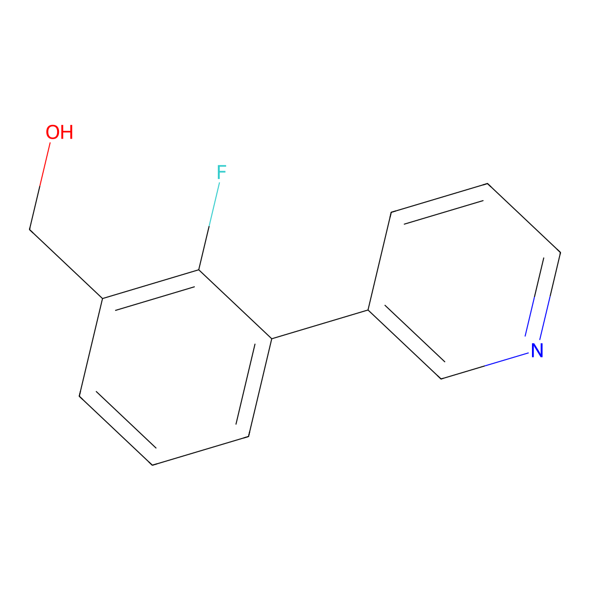 (2-Fluoro-3-(pyridin-3-yl)phenyl)methanol molecular structure, CAS 1214382-74-7