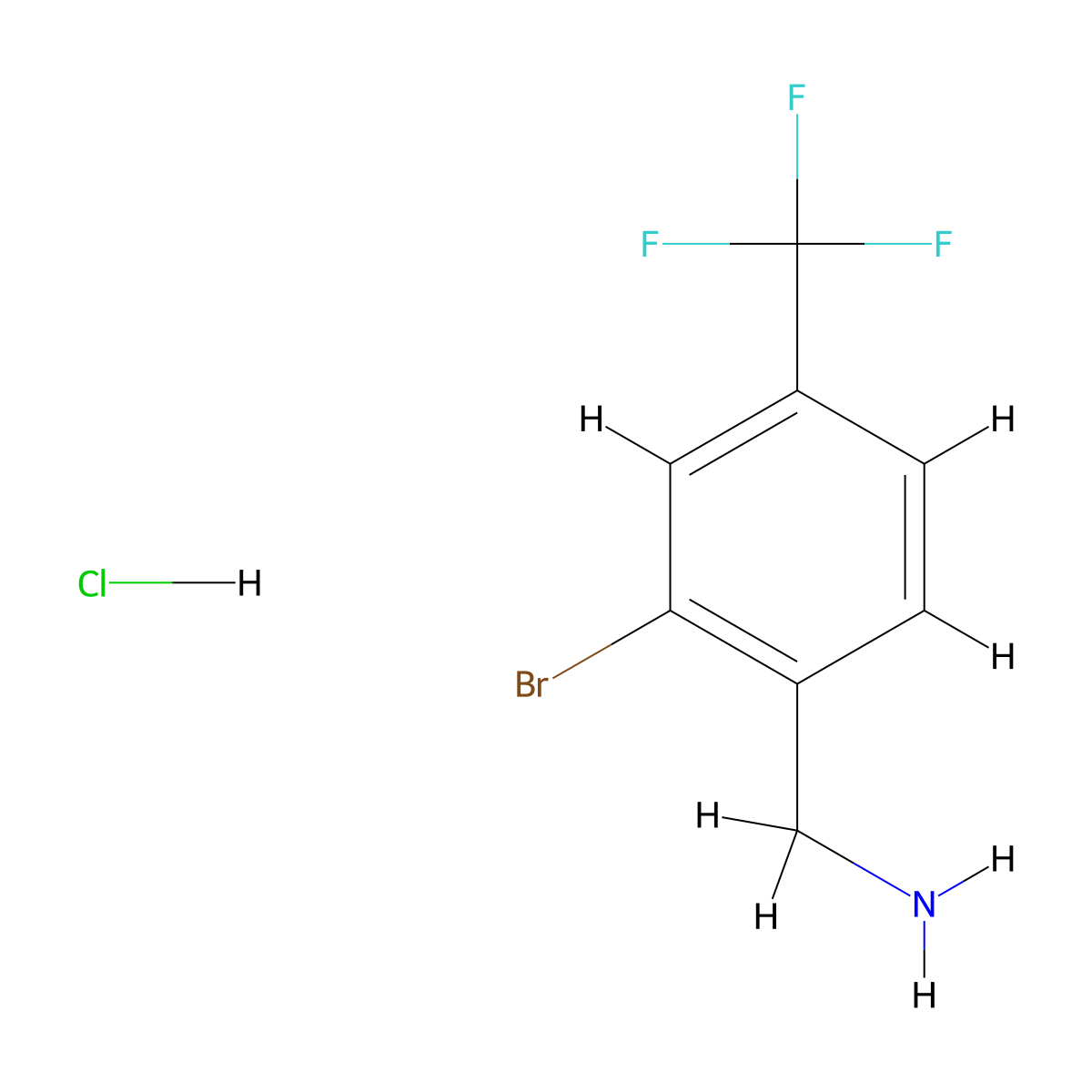 [2-Bromo-4-(trifluoromethyl)phenyl]methanamine hydrochloride molecular structure, CAS 1214382-77-0
