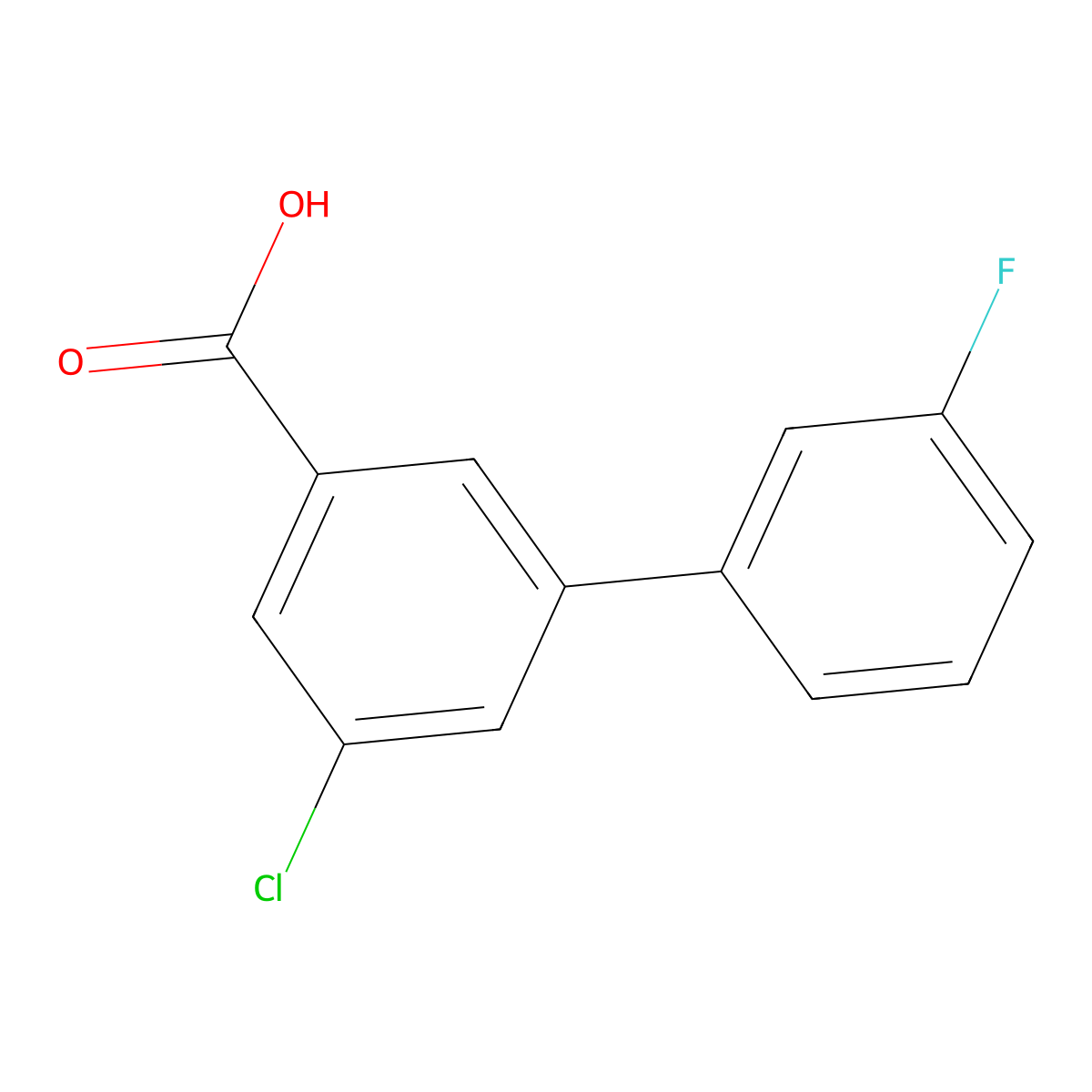 5-Chloro-3'-fluoro[1,1'-biphenyl]-3-carboxylic acid molecular structure, CAS 1214382-85-0