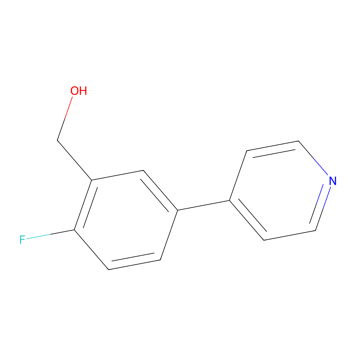 [2-Fluoro-5-(pyridin-4-yl)phenyl]methanol molecular structure, CAS 1214382-86-1