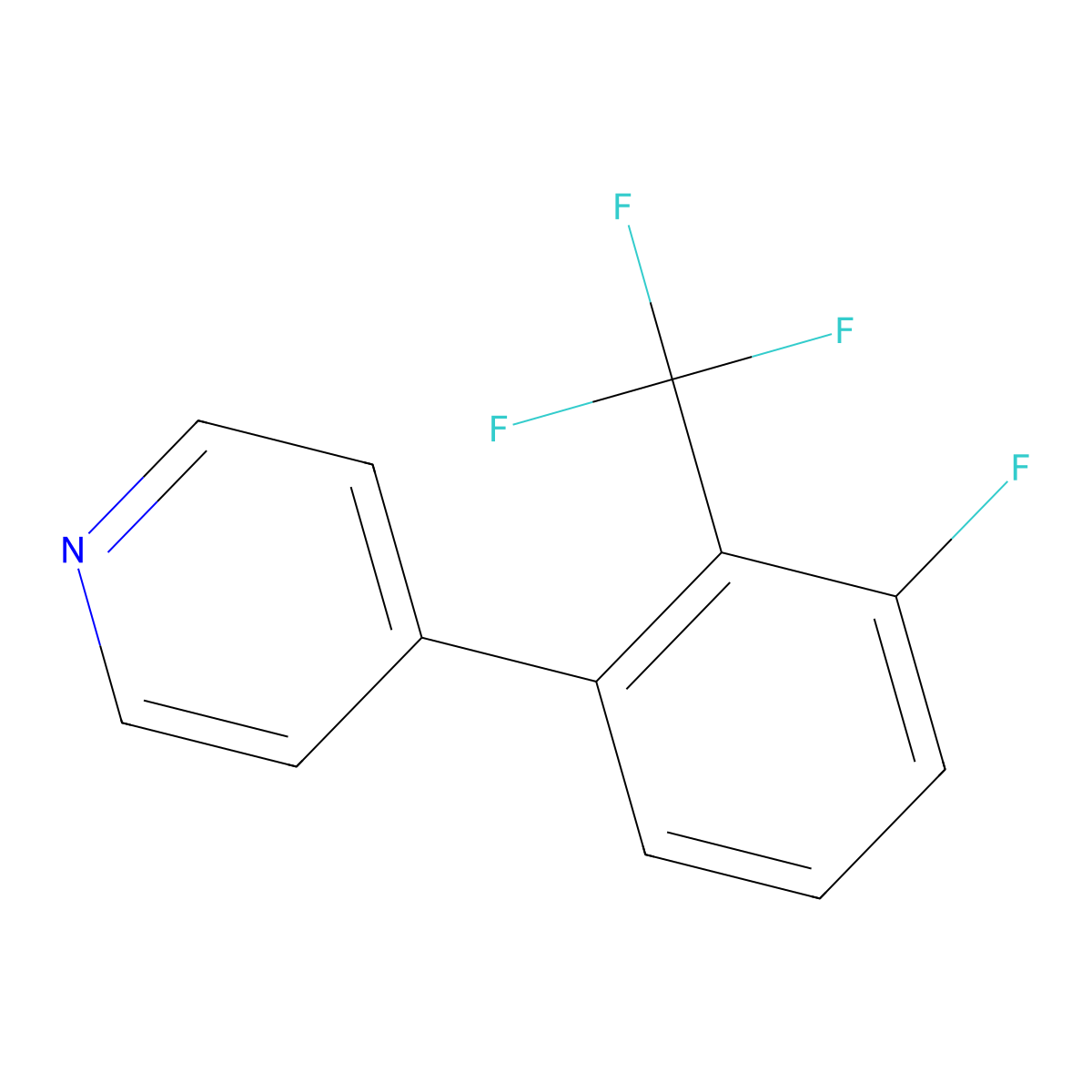 4-(3-Fluoro-2-trifluoromethylphenyl)pyridine molecular structure, CAS 1214382-91-8