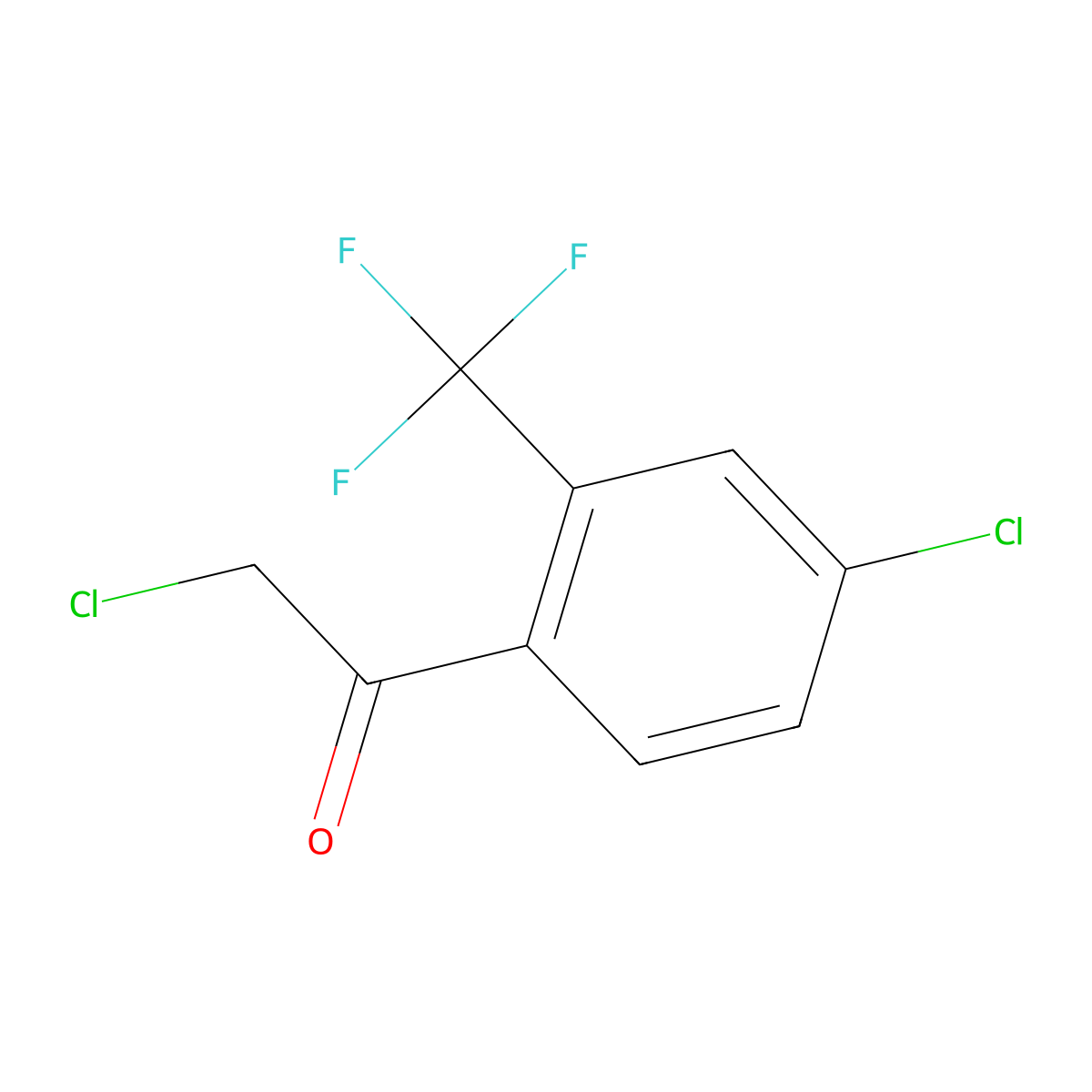 2-Chloro-1-[4-chloro-2-(trifluoromethyl)phenyl]ethan-1-one molecular structure, CAS 1214382-92-9