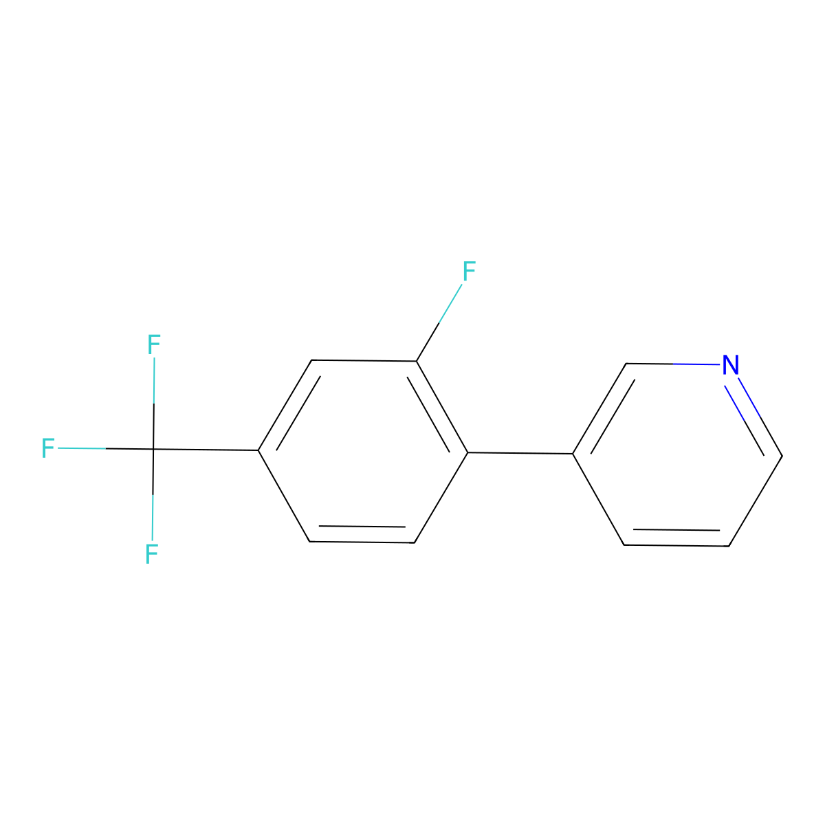 3-(2-Fluoro-4-(trifluoromethyl)phenyl)pyridine molecular structure, CAS 1214382-96-3