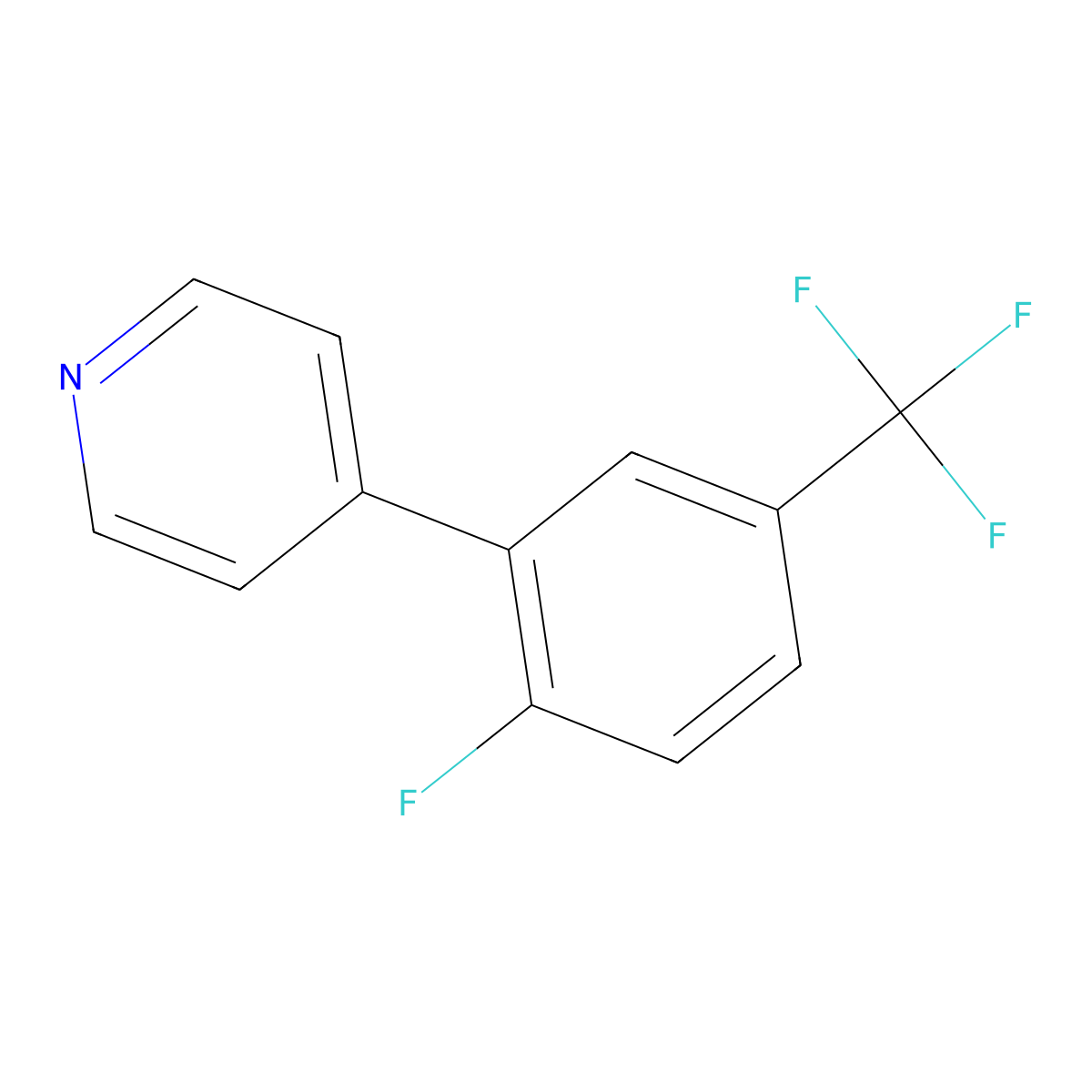 4-(2-Fluoro-5-(trifluoromethyl)phenyl)pyridine molecular structure, CAS 1214383-00-2