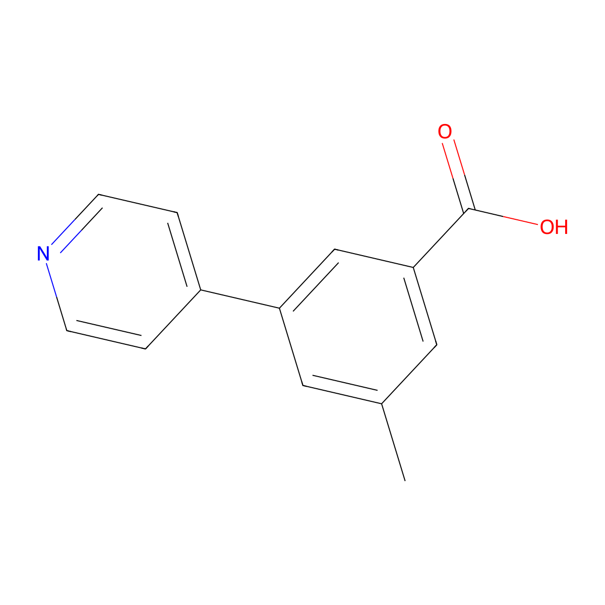 3-Methyl-5-(pyridin-4-yl)benzoic acid molecular structure, CAS 1214383-07-9