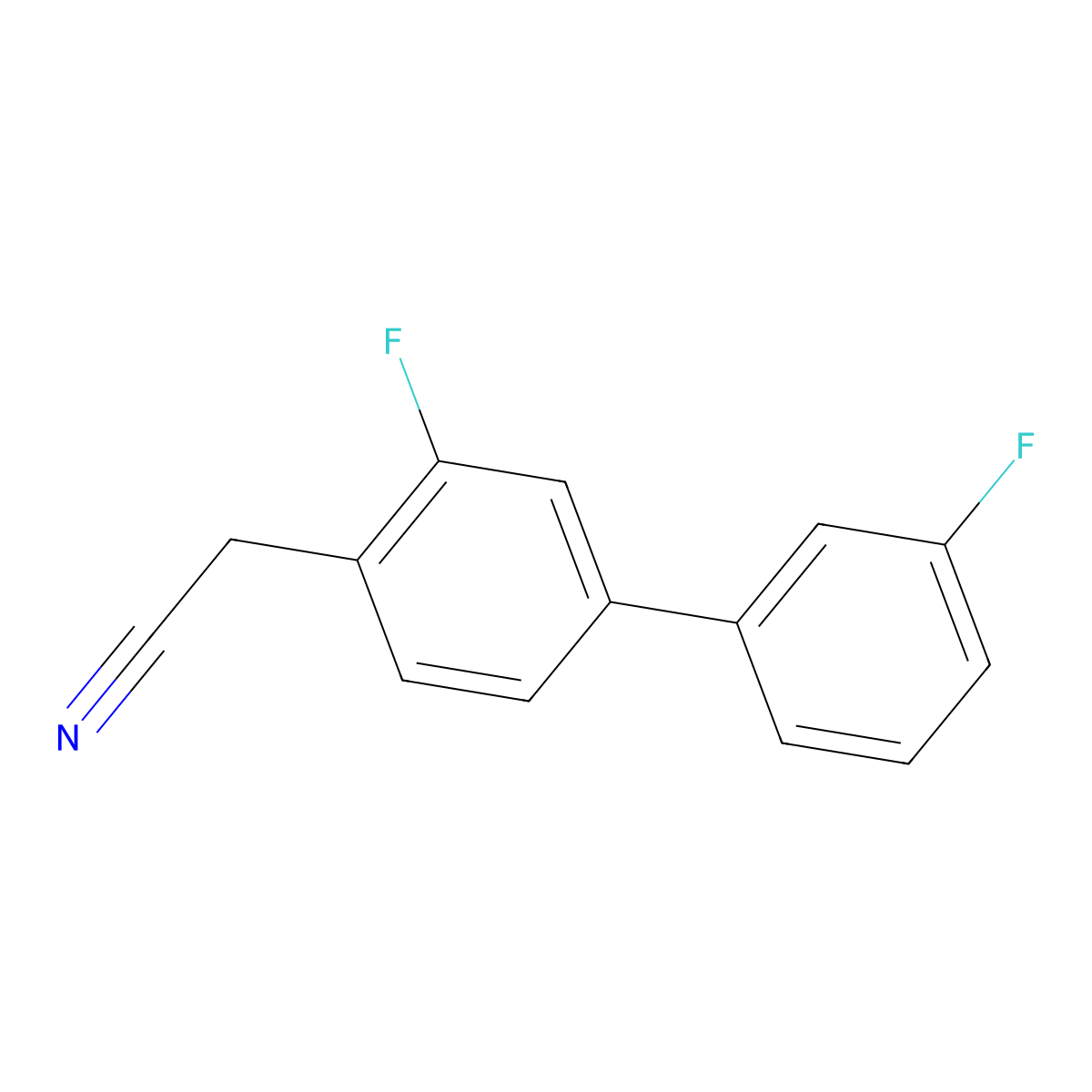 2-[2-Fluoro-4-(3-fluorophenyl)phenyl]acetonitrile molecular structure, CAS 1214383-08-0