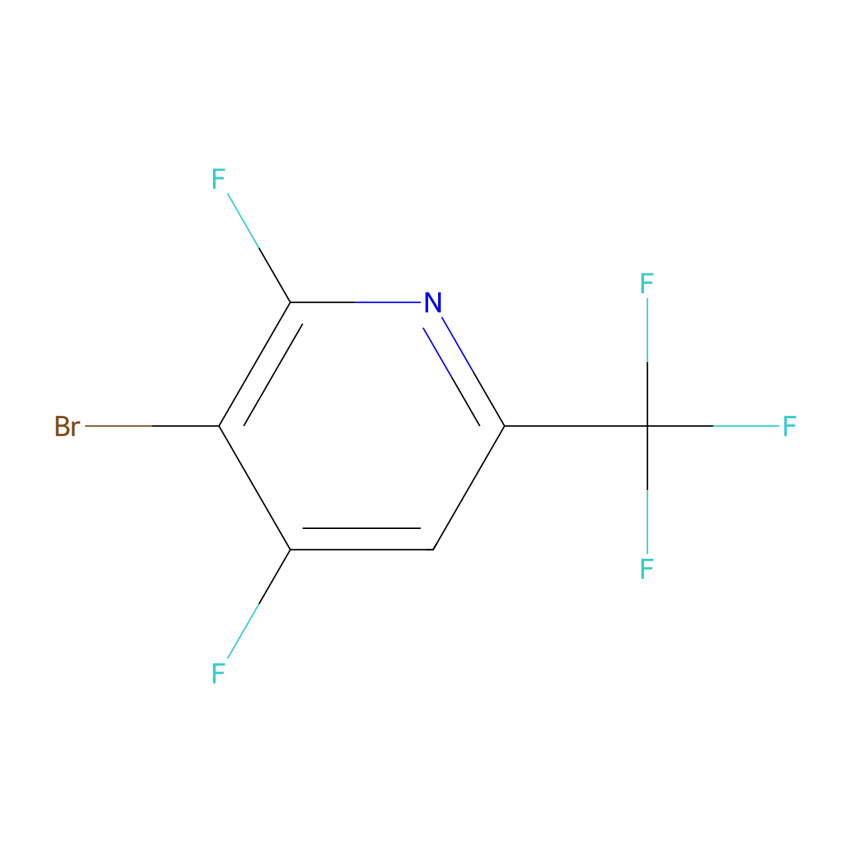3-Bromo-2,4-difluoro-6-(trifluoromethyl)pyridine molecular structure, CAS 1214383-09-1