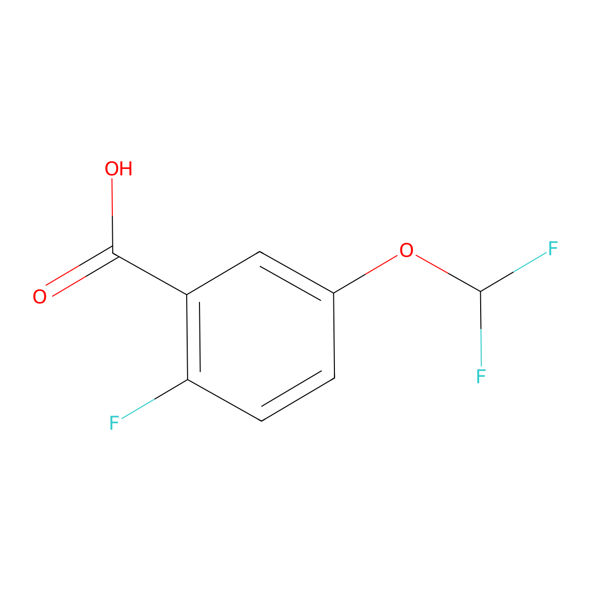 5-(Difluoromethoxy)-2-fluorobenzoic acid molecular structure, CAS 1214383-11-5