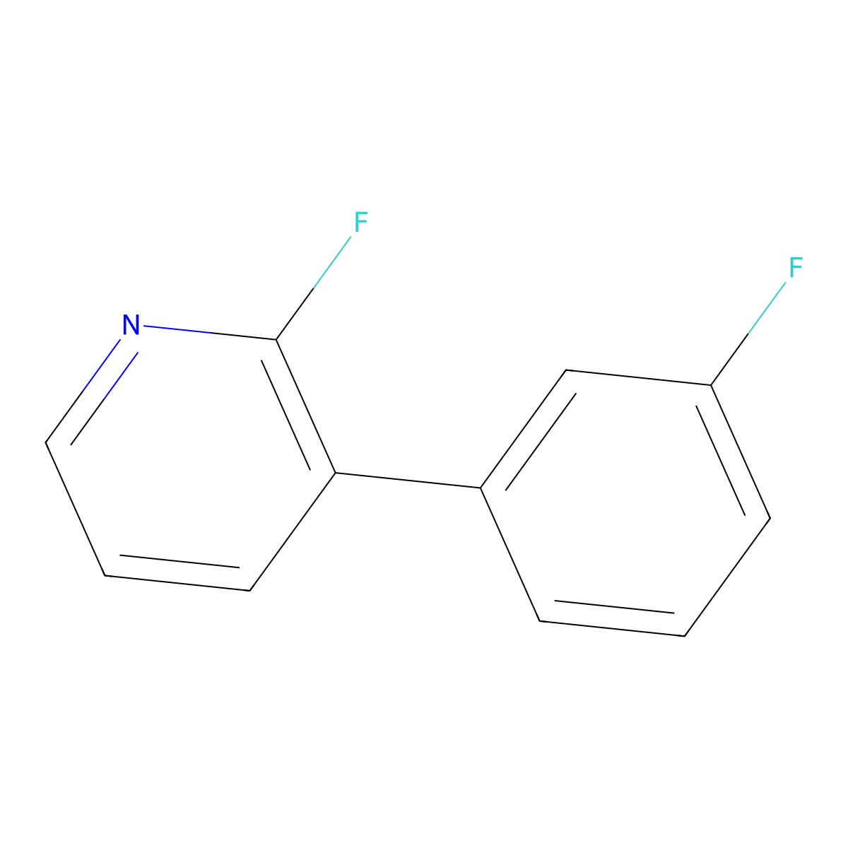 2-Fluoro-3-(3-fluorophenyl)pyridine molecular structure, CAS 1214383-12-6