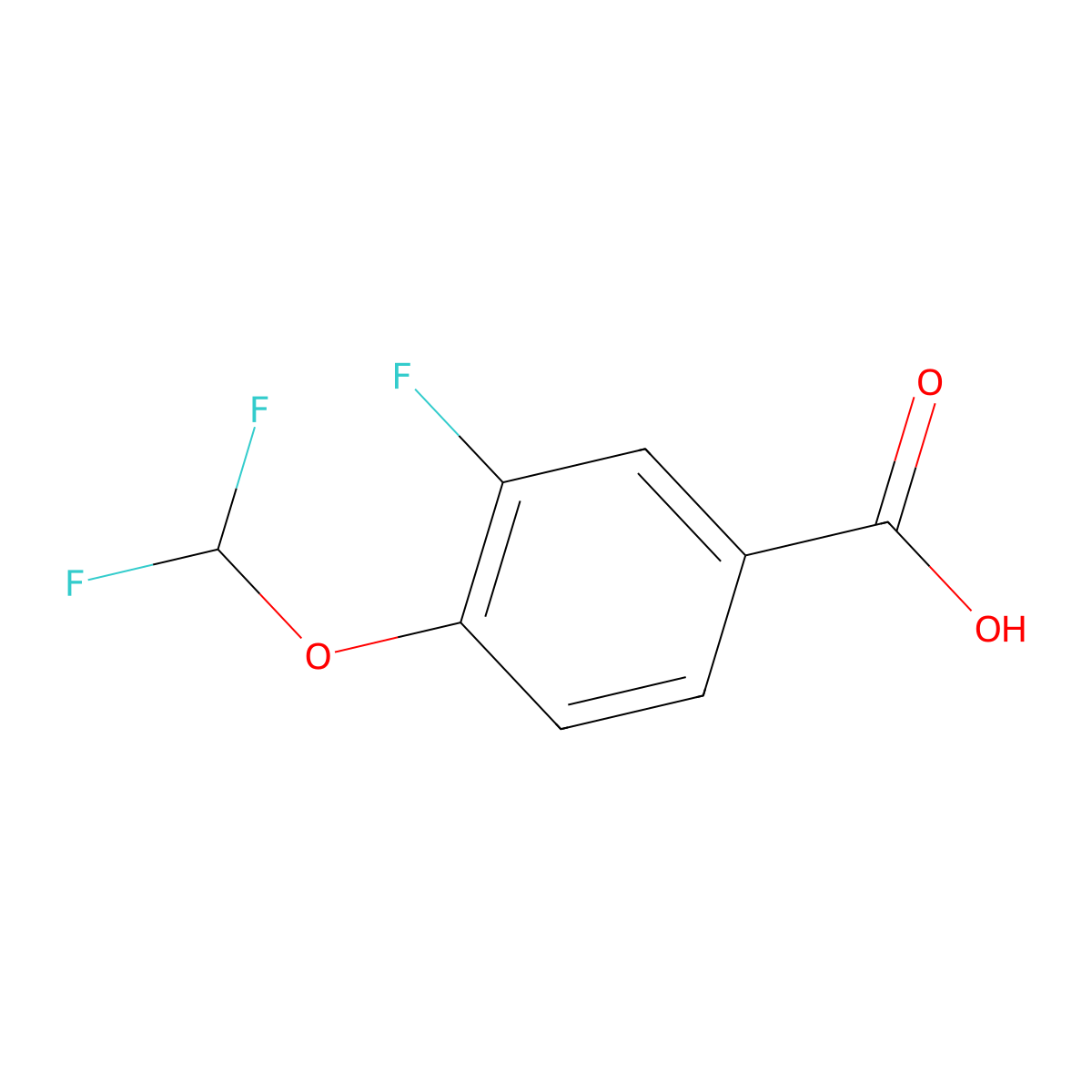 4-(Difluoromethoxy)-3-fluorobenzoic acid molecular structure, CAS 1214383-15-9
