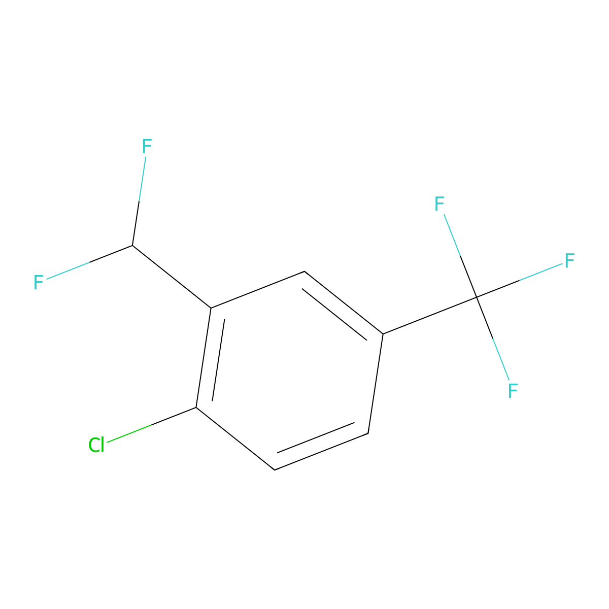 1-Chloro-2-(difluoromethyl)-4-(trifluoromethyl)benzene molecular structure, CAS 1214383-34-2