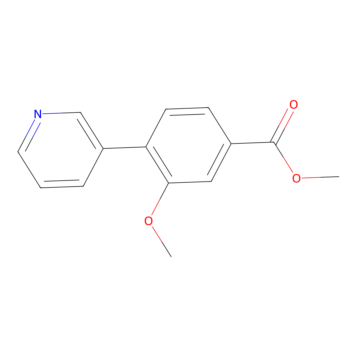 Methyl 3-methoxy-4-(pyridin-3-yl)benzoate molecular structure, CAS 1214383-35-3