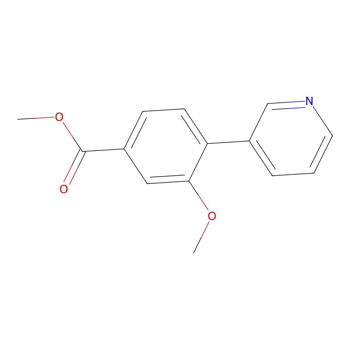 Methyl 3-methoxy-4-(pyridin-3-yl)benzoate molecular structure, CAS 1214383-35-3