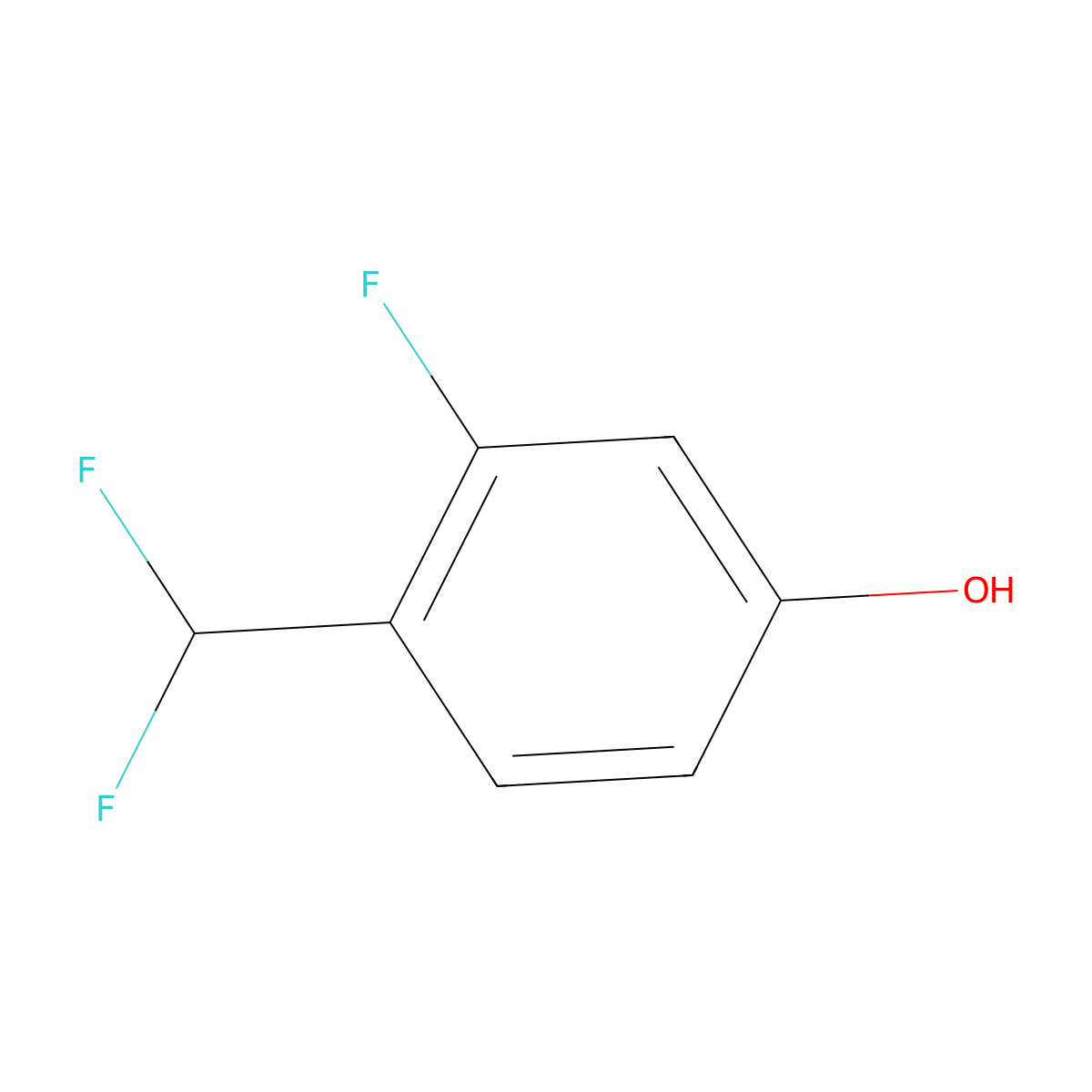 4-(Difluoromethyl)-3-fluorophenol molecular structure, CAS 1214383-40-0