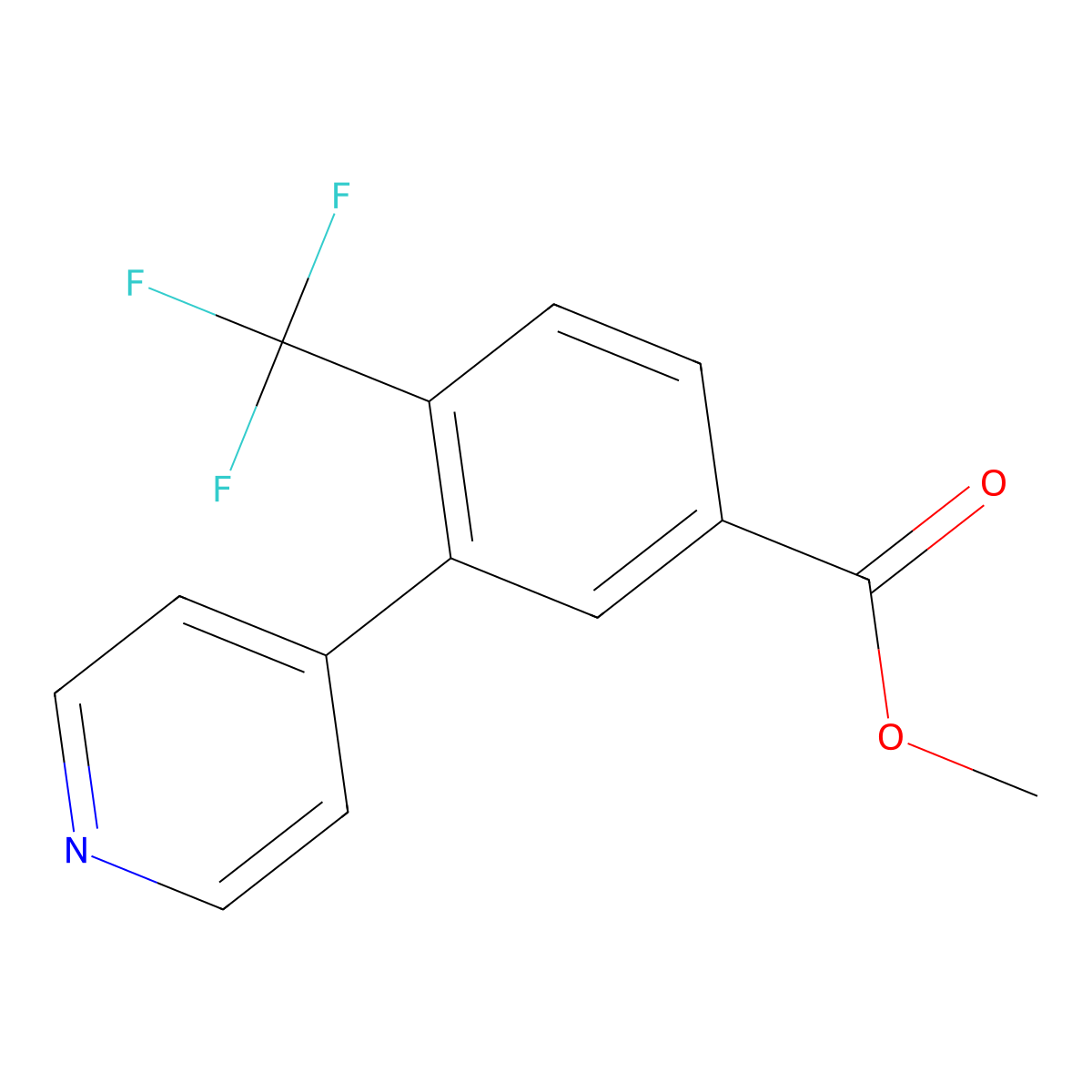 Methyl 3-pyridin-4-yl-4-(trifluoromethyl)benzoate molecular structure, CAS 1214383-44-4