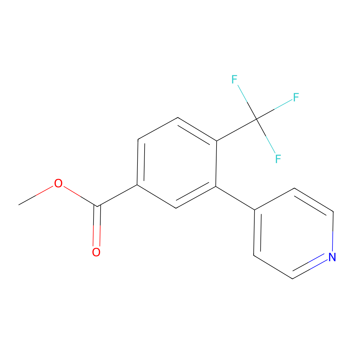 Methyl 3-pyridin-4-yl-4-(trifluoromethyl)benzoate molecular structure, CAS 1214383-44-4