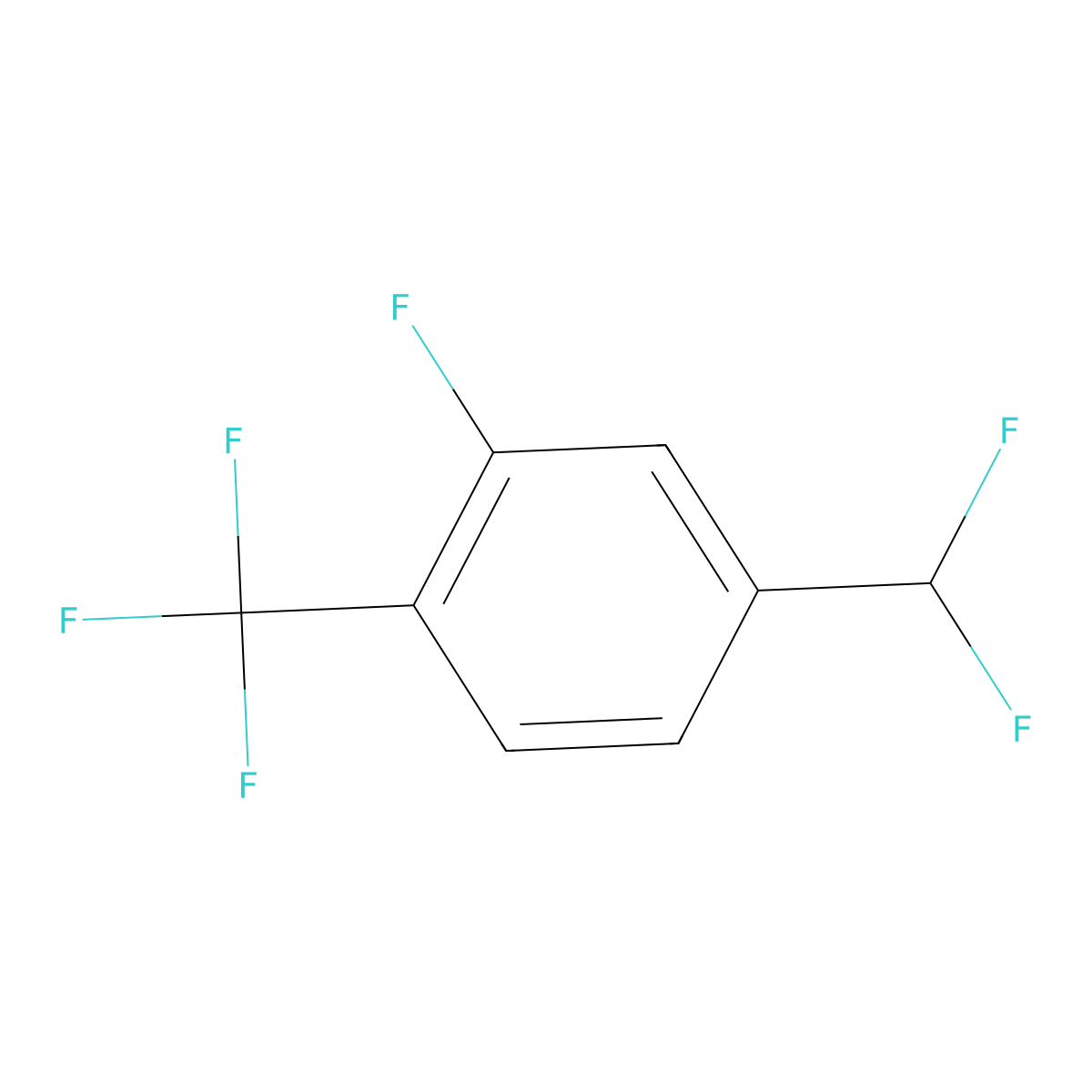 4-(Difluoromethyl)-2-fluoro-1-(trifluoromethyl)benzene molecular structure, CAS 1214383-47-7
