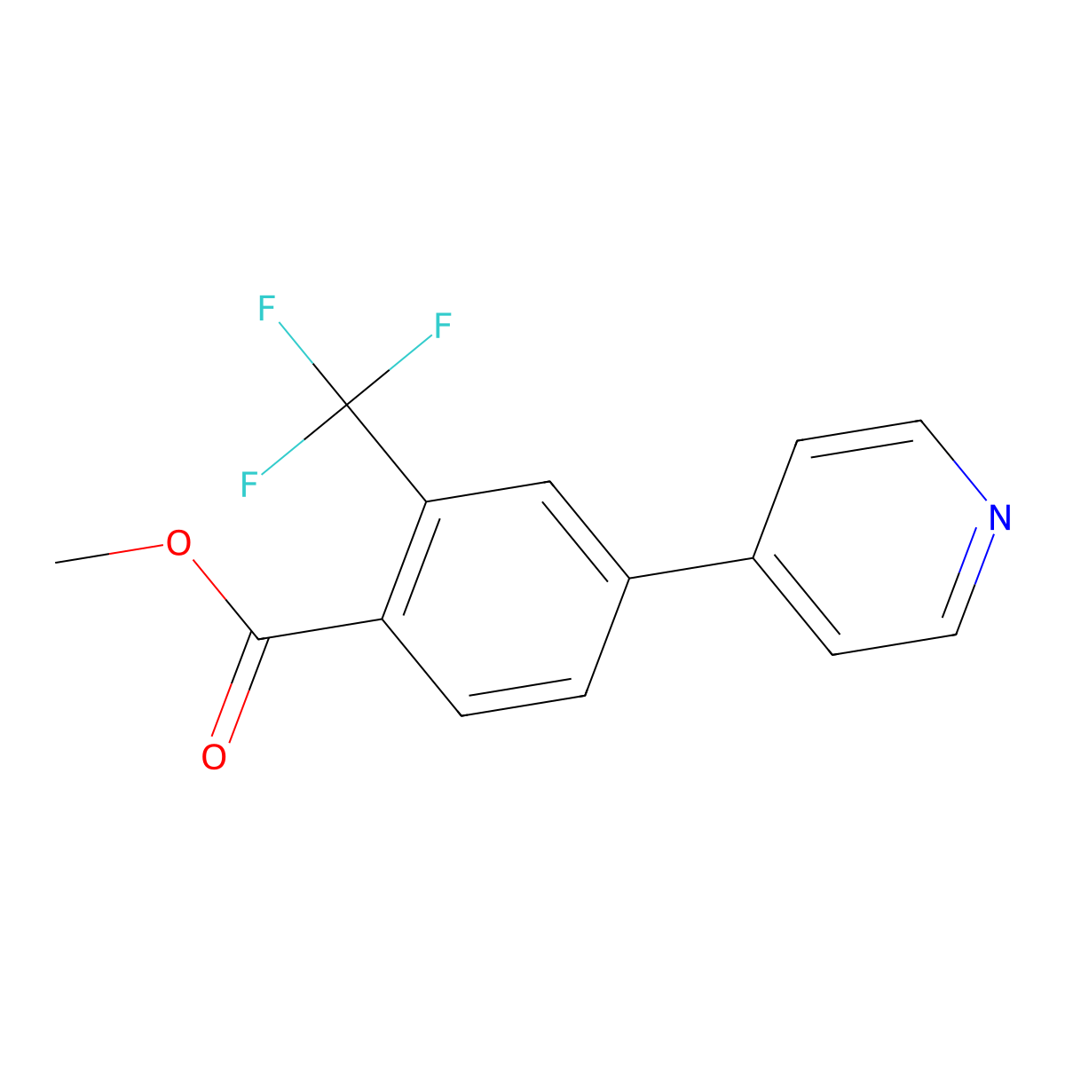 Methyl 4-(pyridin-4-yl)-2-(trifluoromethyl)benzoate molecular structure, CAS 1214383-48-8