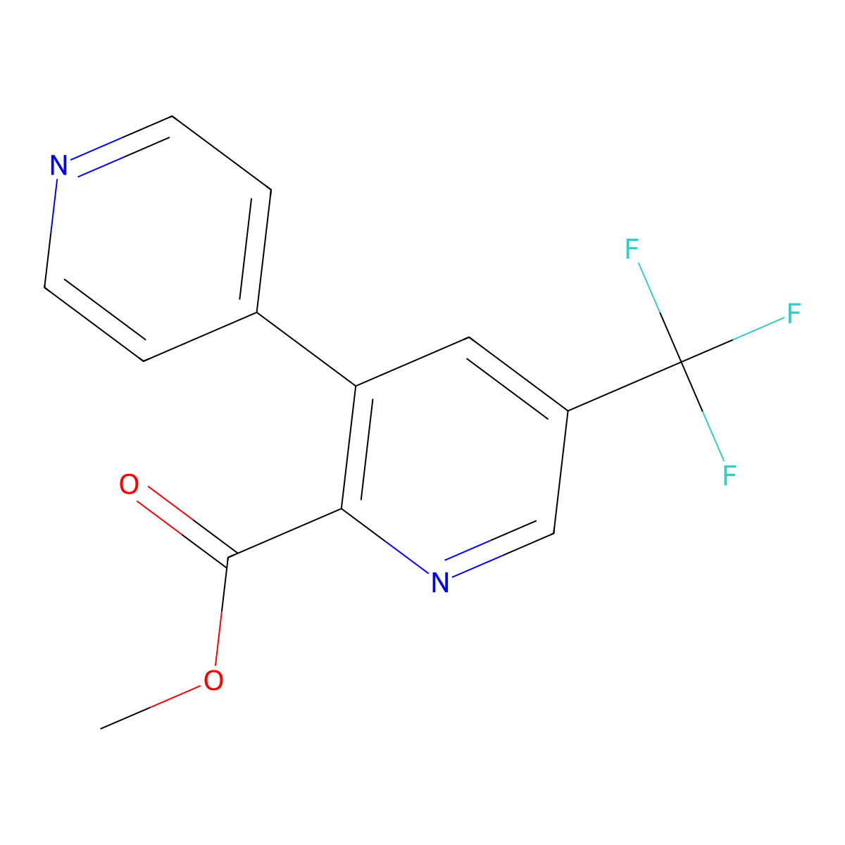 Methyl 3-(pyridin-4-yl)-5-(trifluoromethyl)picolinate molecular structure, CAS 1214383-49-9