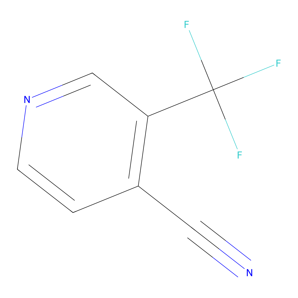 3-(Trifluoromethyl)pyridine-4-carbonitrile molecular structure, CAS 1214383-56-8