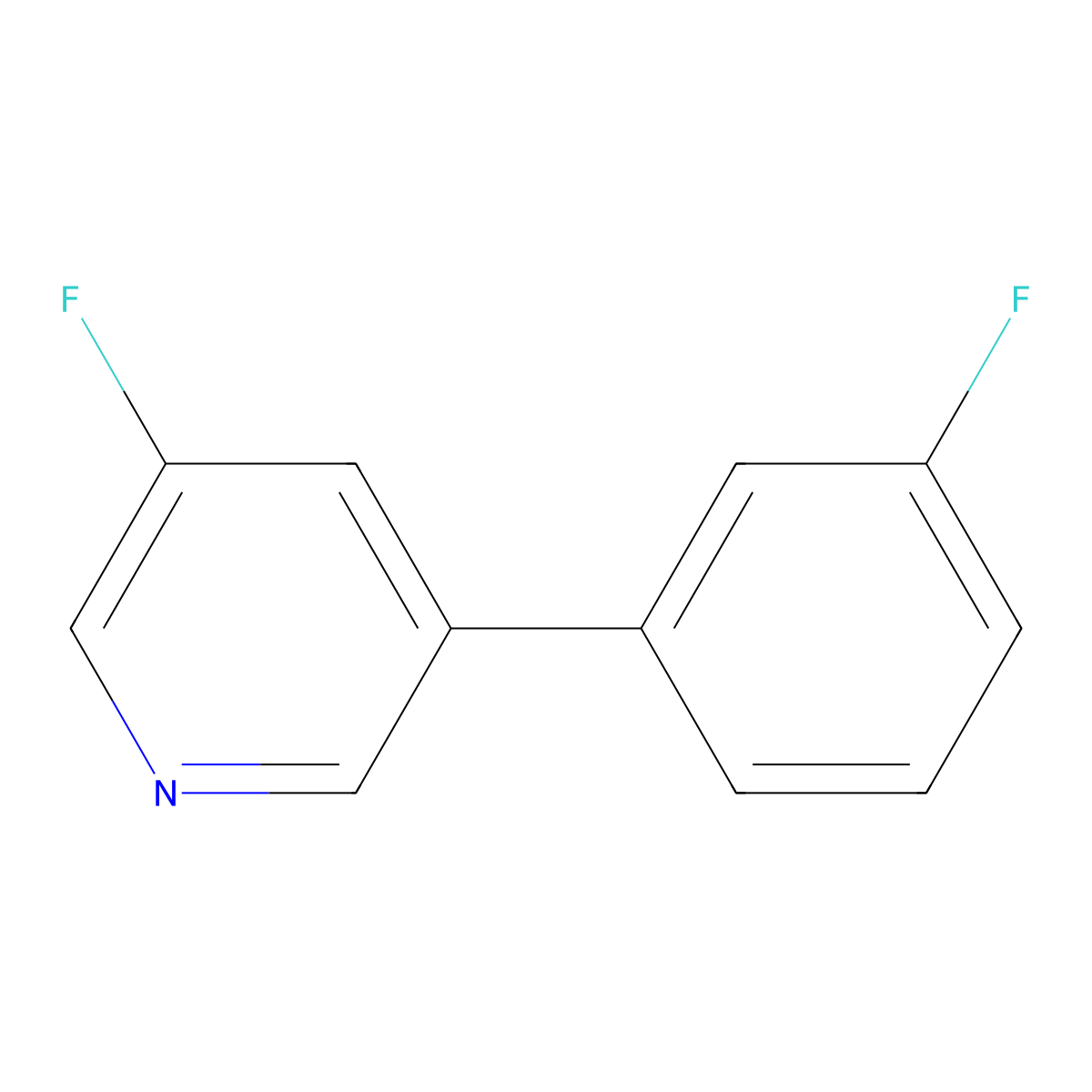 3-Fluoro-5-(3-fluorophenyl)pyridine molecular structure, CAS 1214383-68-2