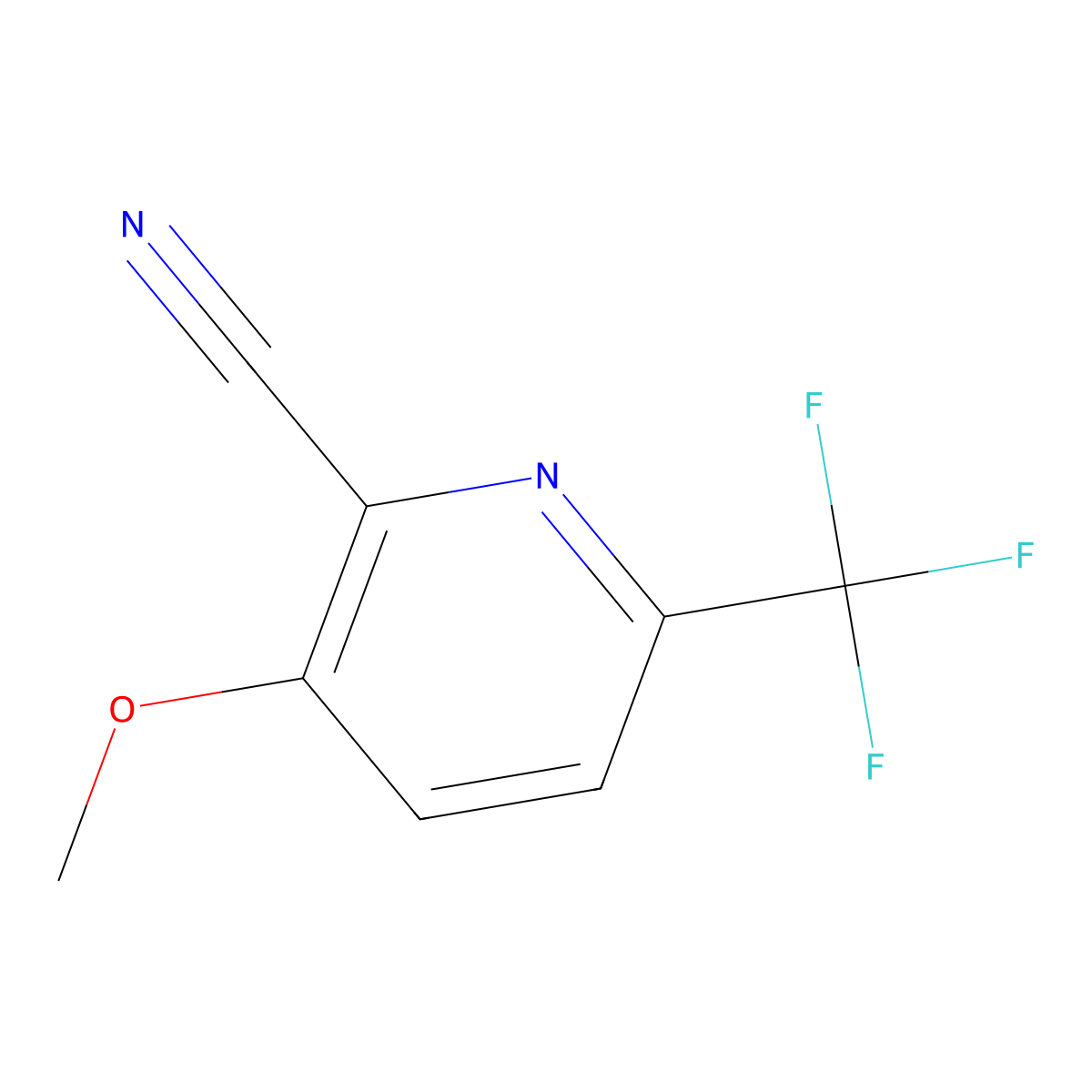2-Cyano-3-methoxy-6-(trifluoromethyl)pyridine molecular structure, CAS 1214383-70-6