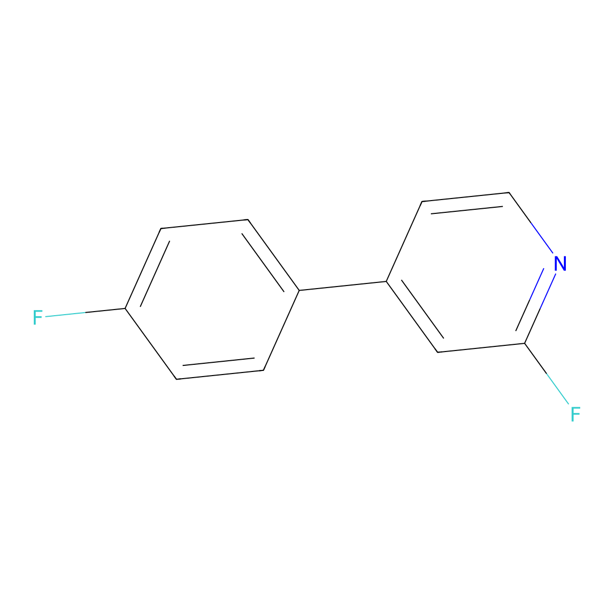 2-Fluoro-4-(4-fluorophenyl)pyridine molecular structure, CAS 1214383-71-7