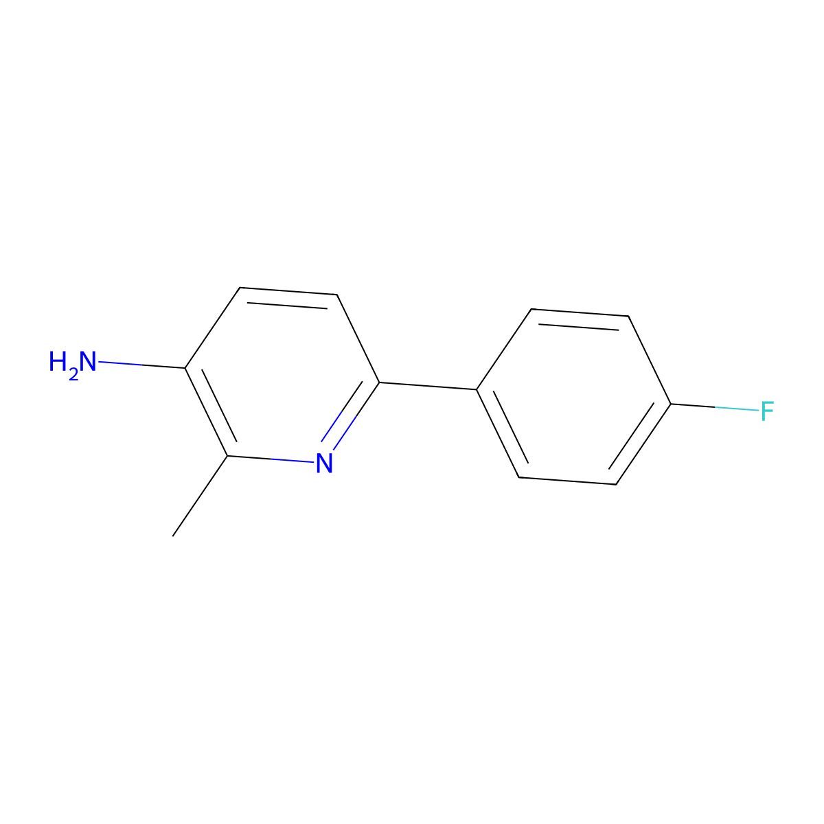 6-(4-Fluorophenyl)-2-methylpyridin-3-amine molecular structure, CAS 1214383-72-8