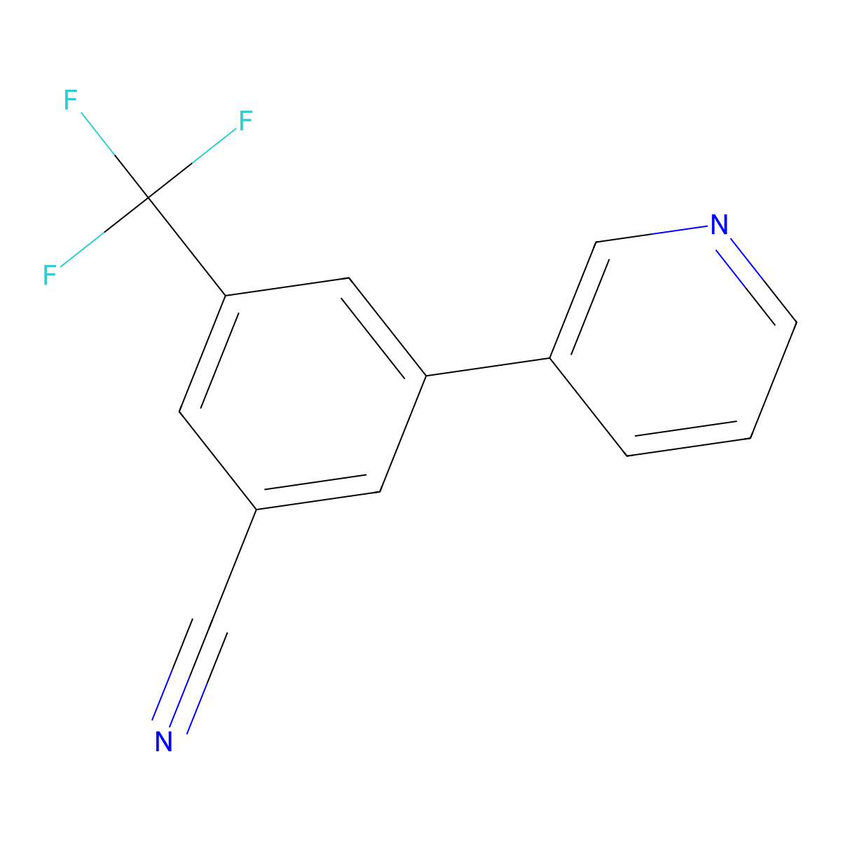 3-(Pyridin-3-yl)-5-(trifluoromethyl)benzonitrile molecular structure, CAS 1214383-77-3