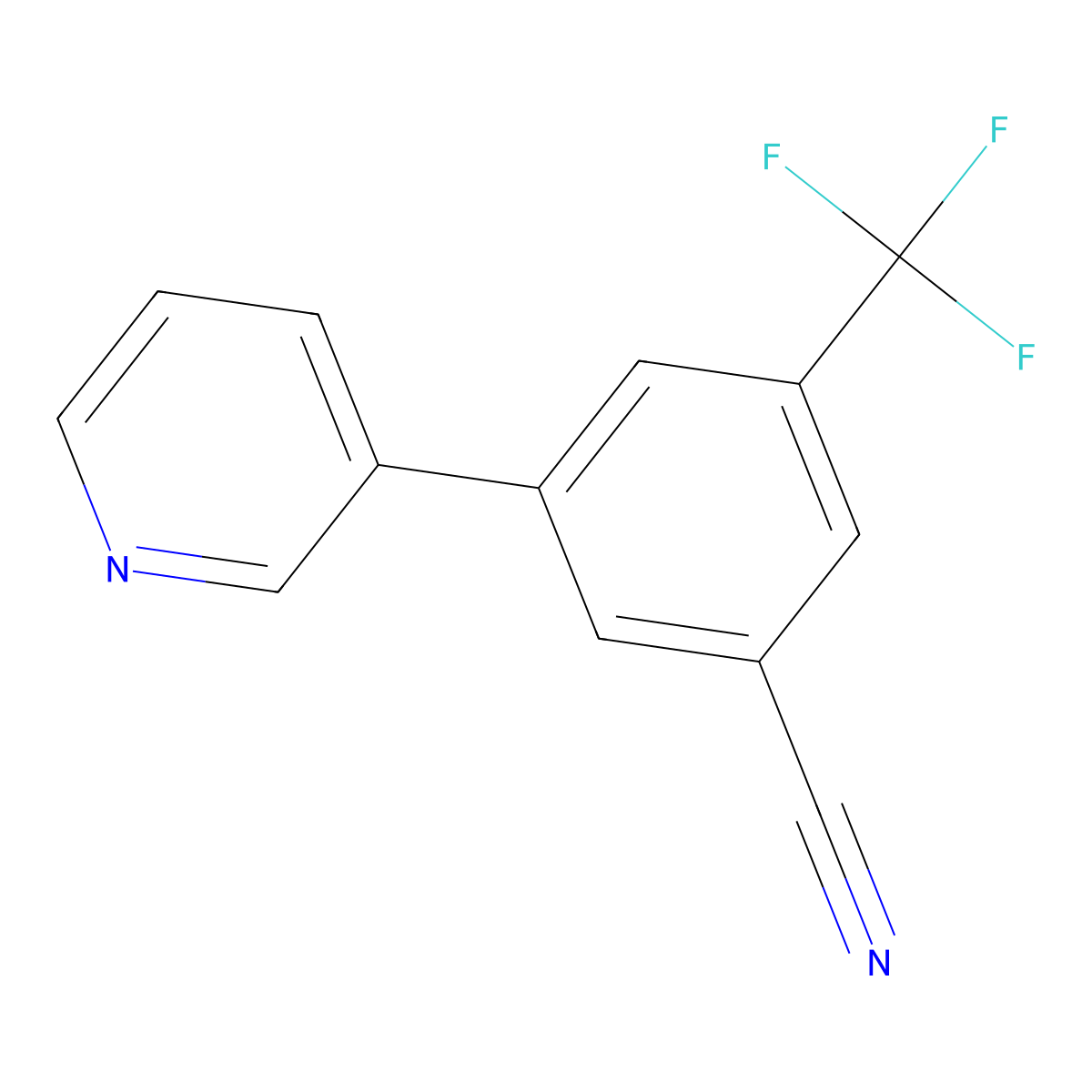 3-(Pyridin-3-yl)-5-(trifluoromethyl)benzonitrile molecular structure, CAS 1214383-77-3