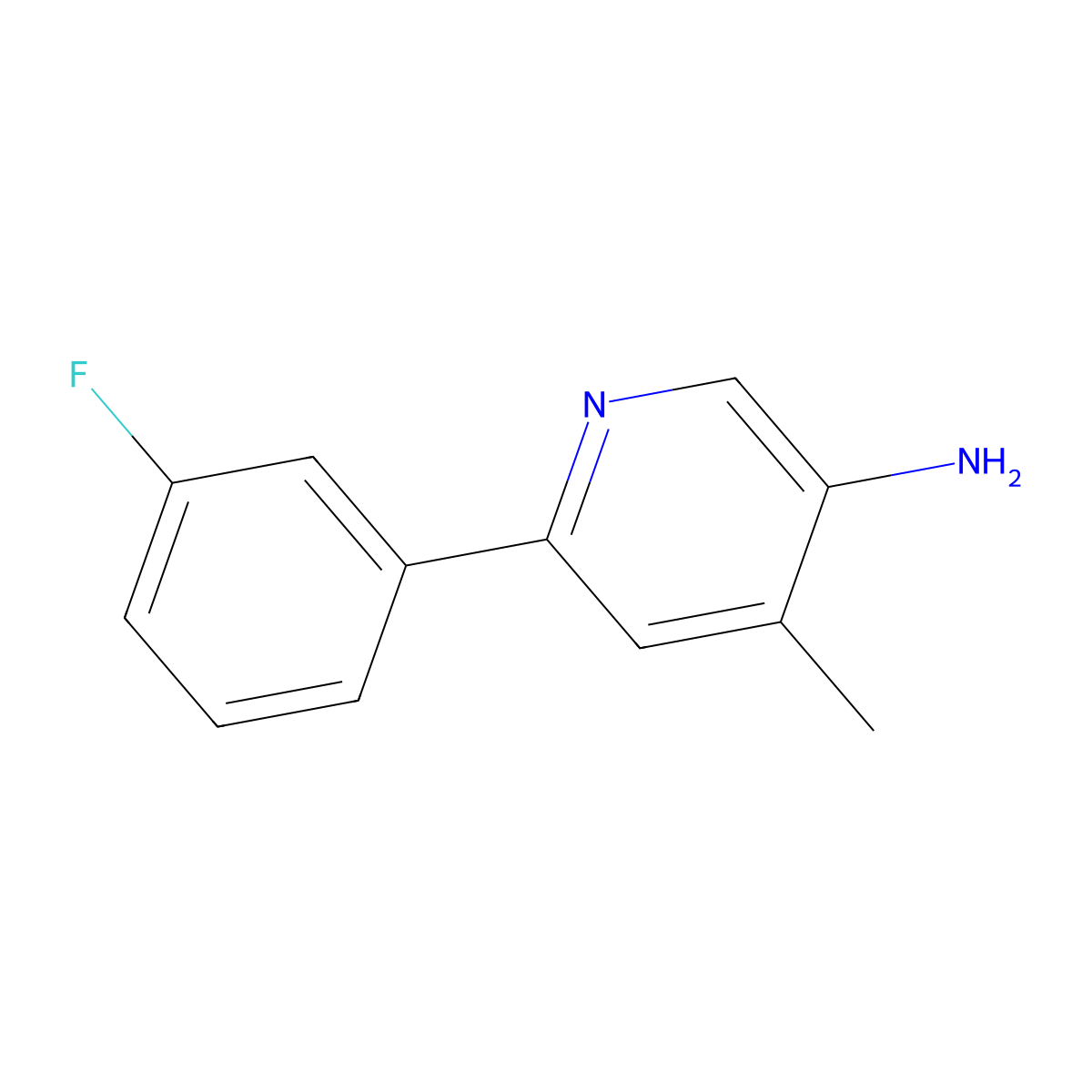 6-(3-Fluorophenyl)-4-methylpyridin-3-amine molecular structure, CAS 1214383-79-5