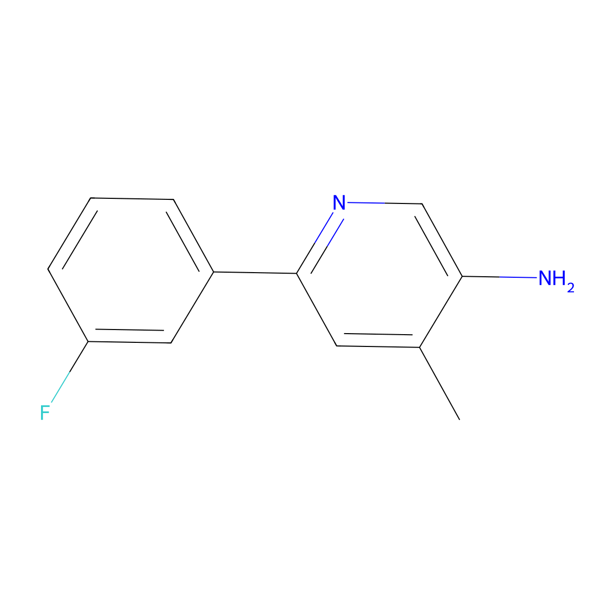 6-(3-Fluorophenyl)-4-methylpyridin-3-amine molecular structure, CAS 1214383-79-5